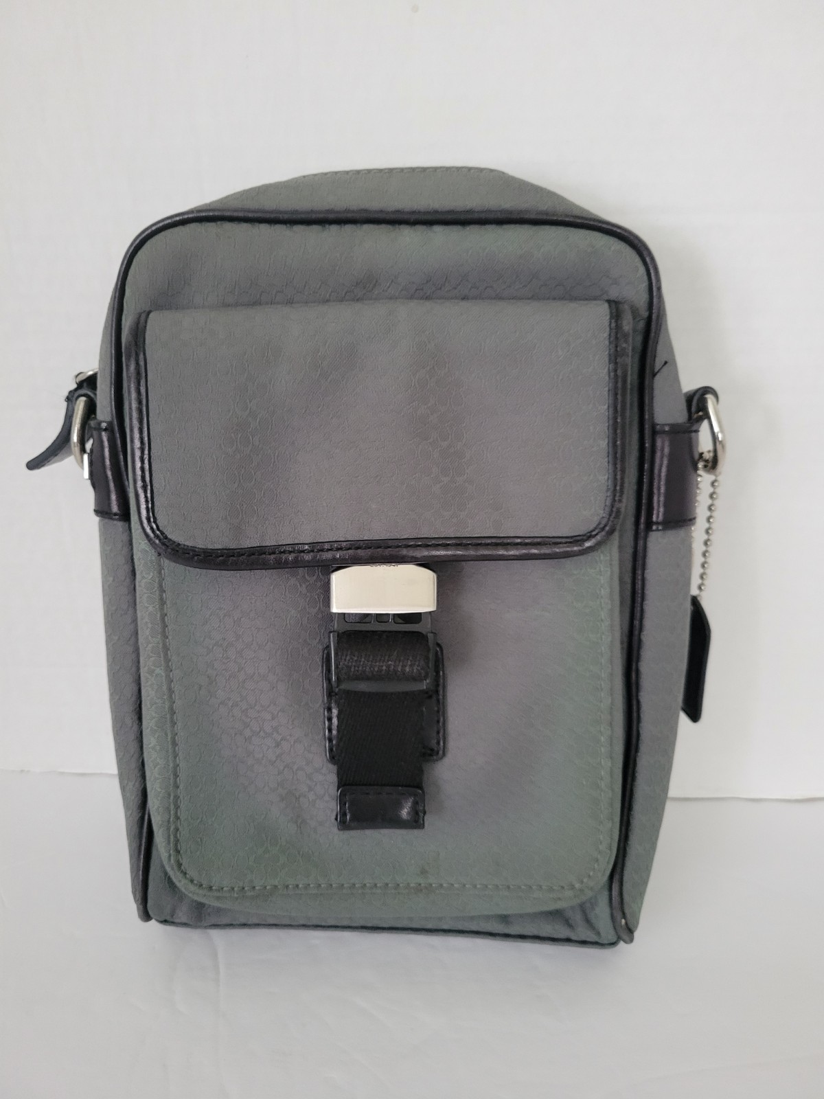 Coach Track Pack In Colorblock Signature Green Canvas Buckle Closure No strap