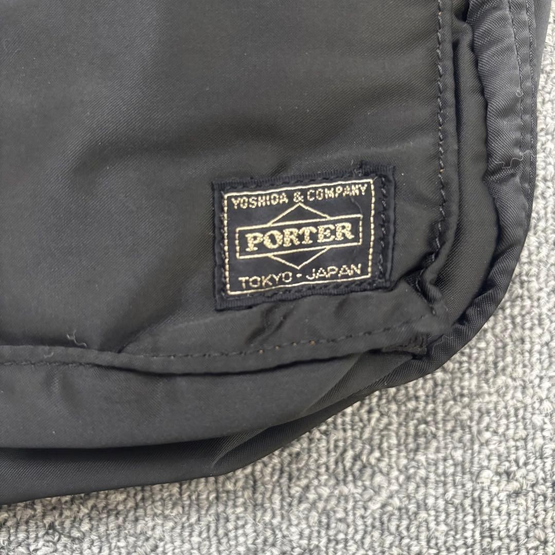 Authentic PORTER Yoshida Shoulder Bag 2 Layers Black 30cm x 18cm x 11.5cm Damage