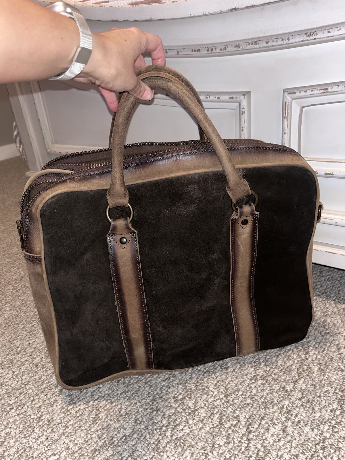 STS Ranchwear Brown Leather Briefcase Style Bag