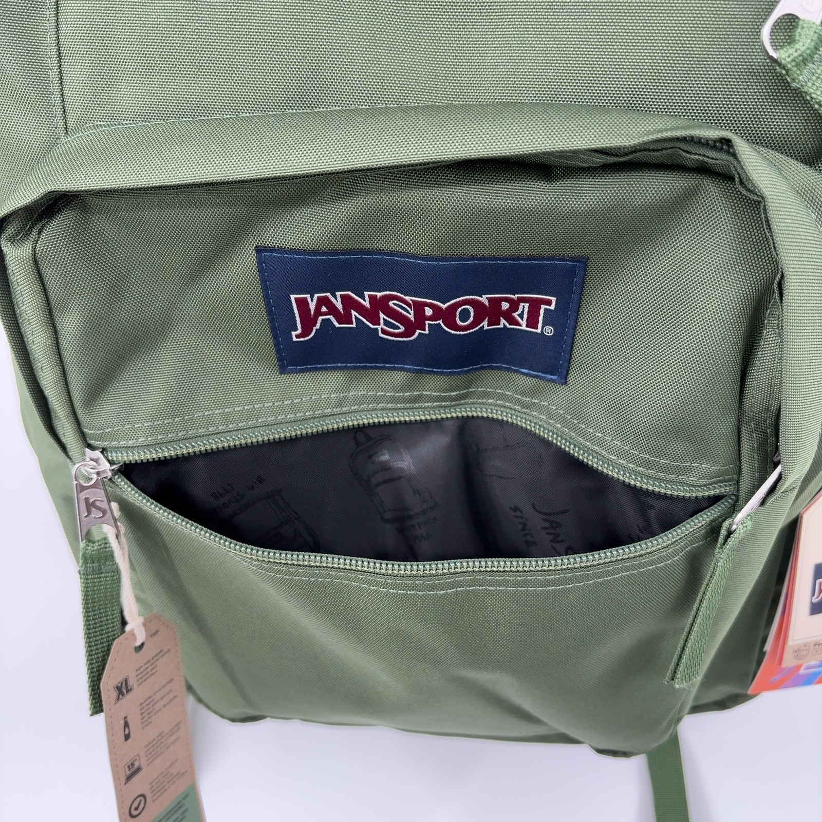 JanSport Laptop Backpack 15″ Laptop Sleeve 2 Compartments Cargo Green