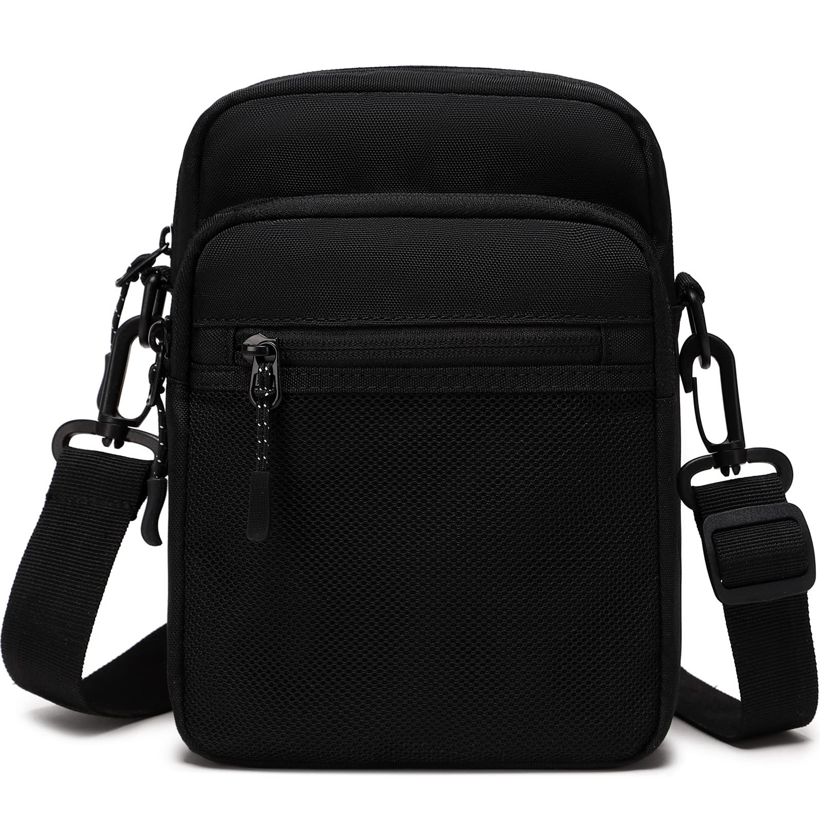 Small Messenger Bag for Men Women, Water Resistant Adjustable Multi-pocket Pu…