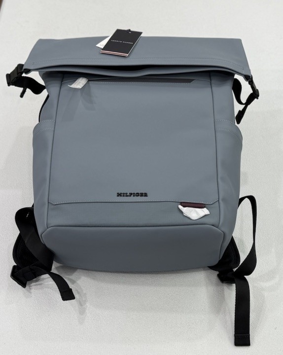 Tommy Hilfiger Men’s Rolltop Backpack, Gray(Blue), One Size
