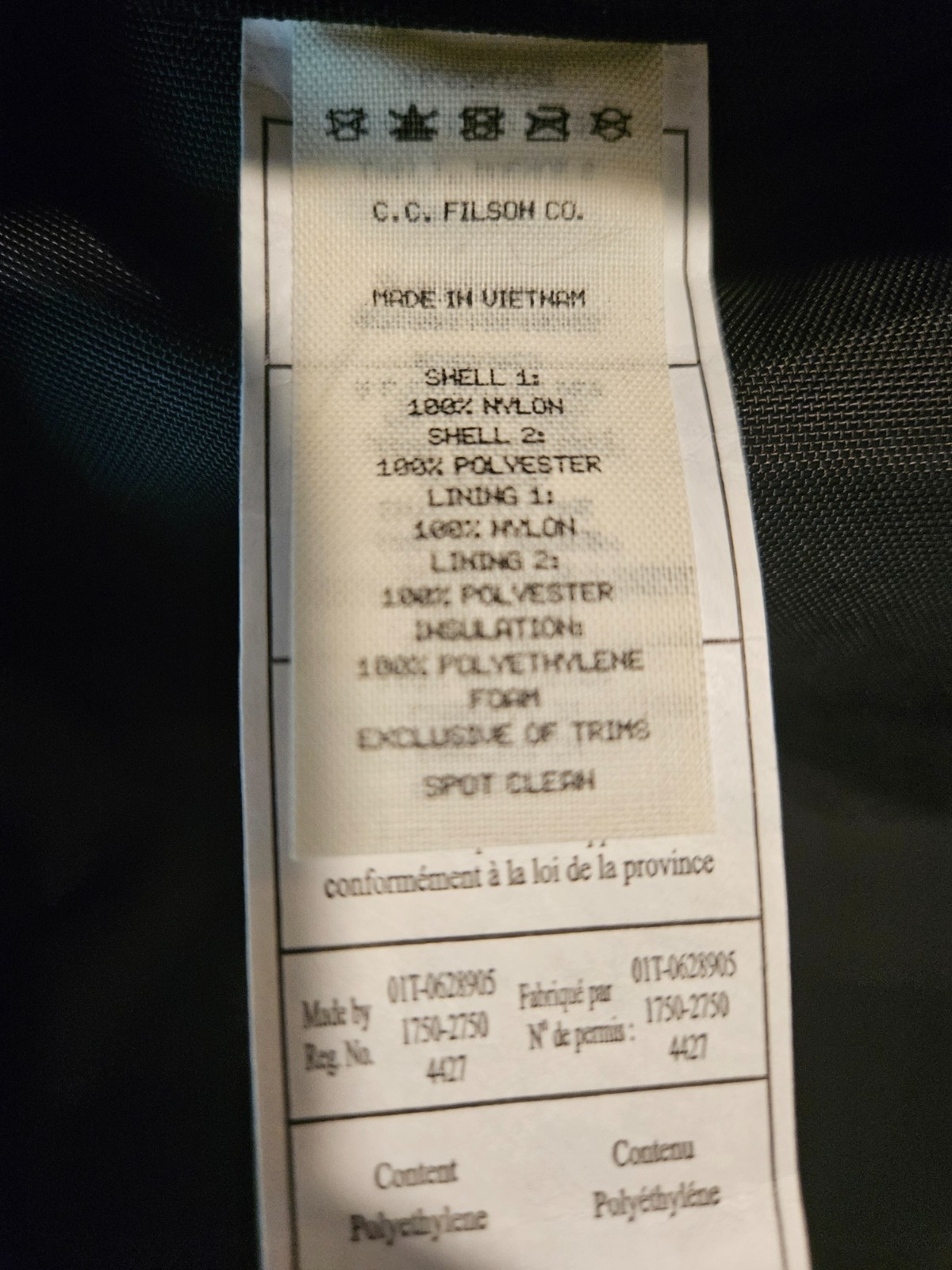 Filson Pullman Bag – Ripstop Nylon – Backpack Straps – Black – 36 Liter