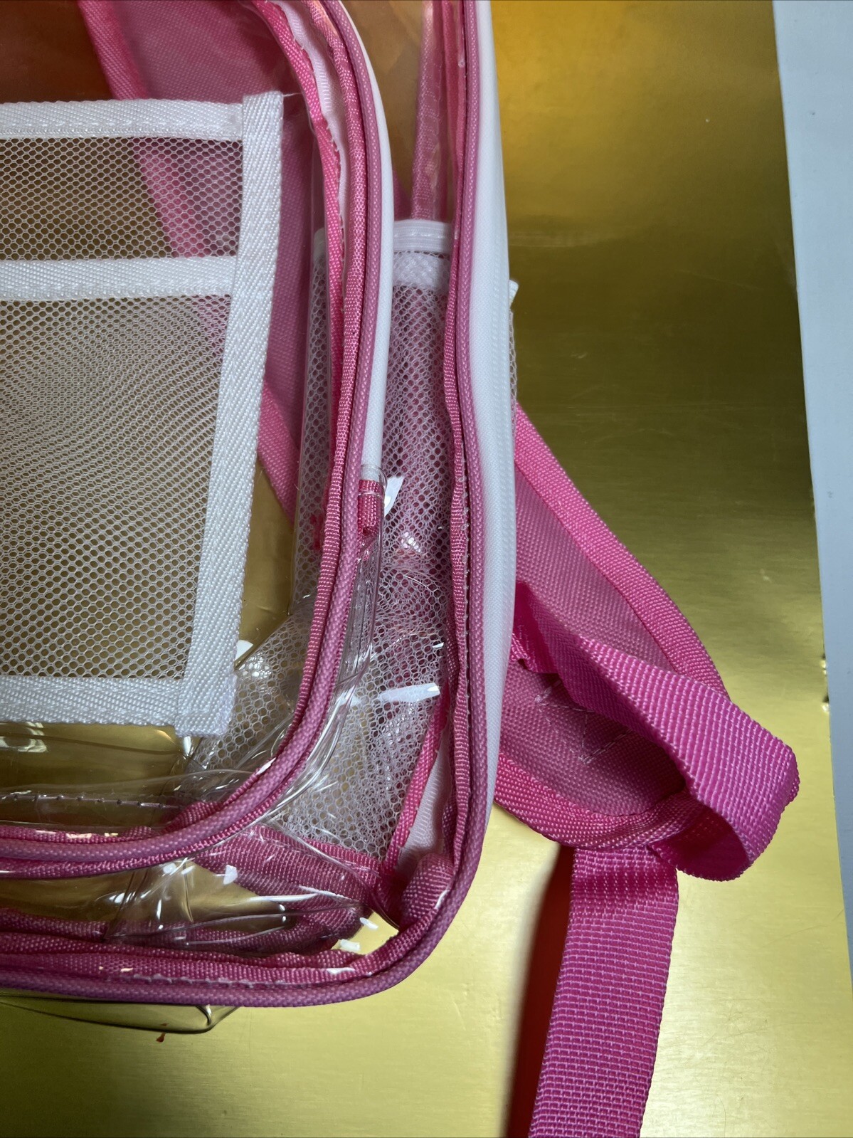 School bag Solid Color Clear Backpack Heavy Duty PVC Transparent Stylish Pink