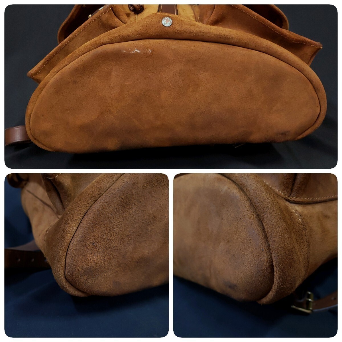RRL Suede Backpack Camel type Size H 16.5 x W 14.1 x D 4.3 in