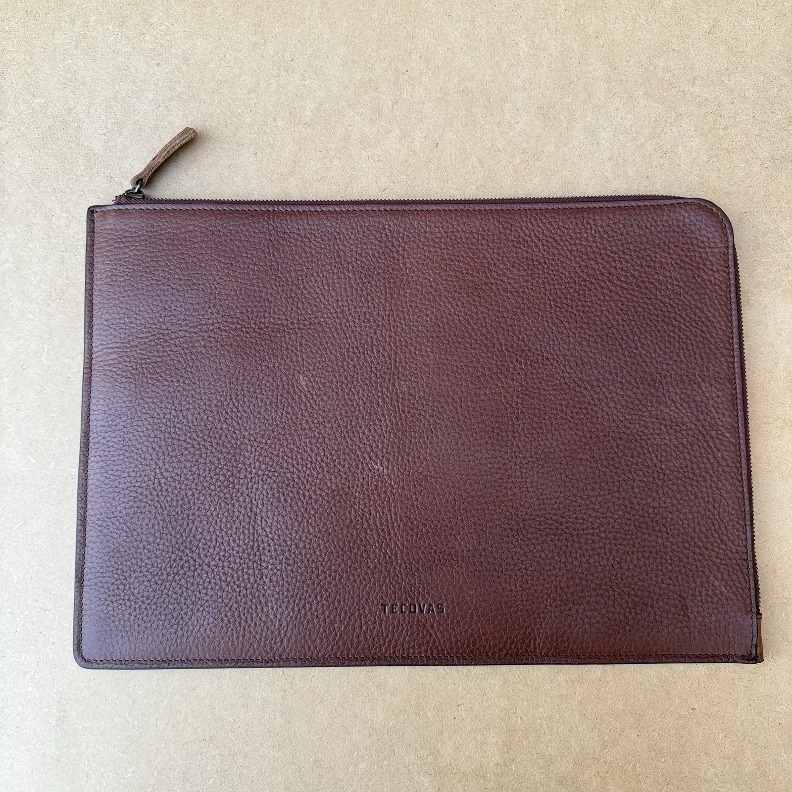 Tecovas 16 Inch Laptop Case Brown Cognac BOVINE Handmade Leather Travel