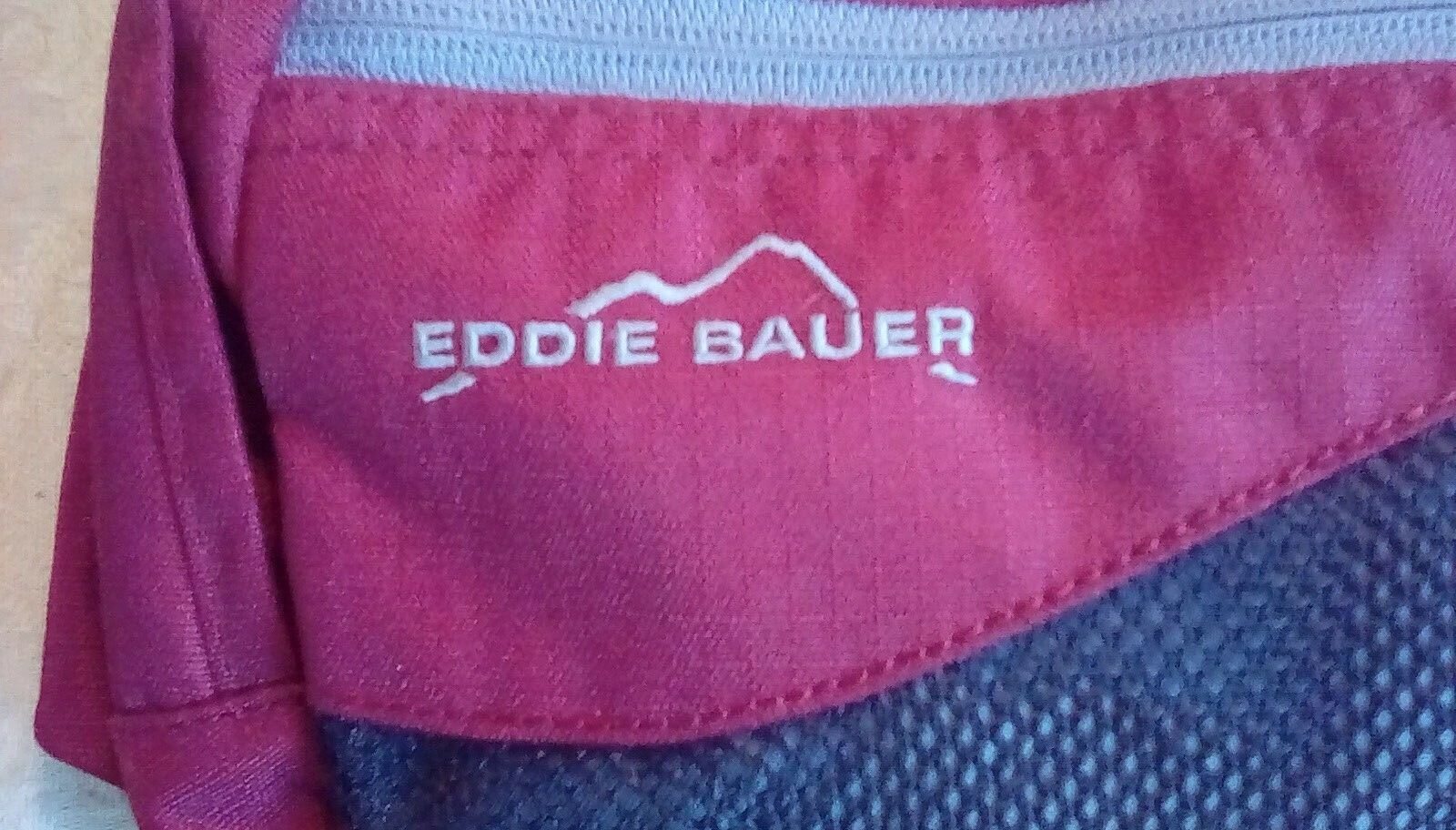 Eddie Bauer Deep Red Ripstop Sling Bag Waist Pack Bum Bag Adjustable Strap Mesh