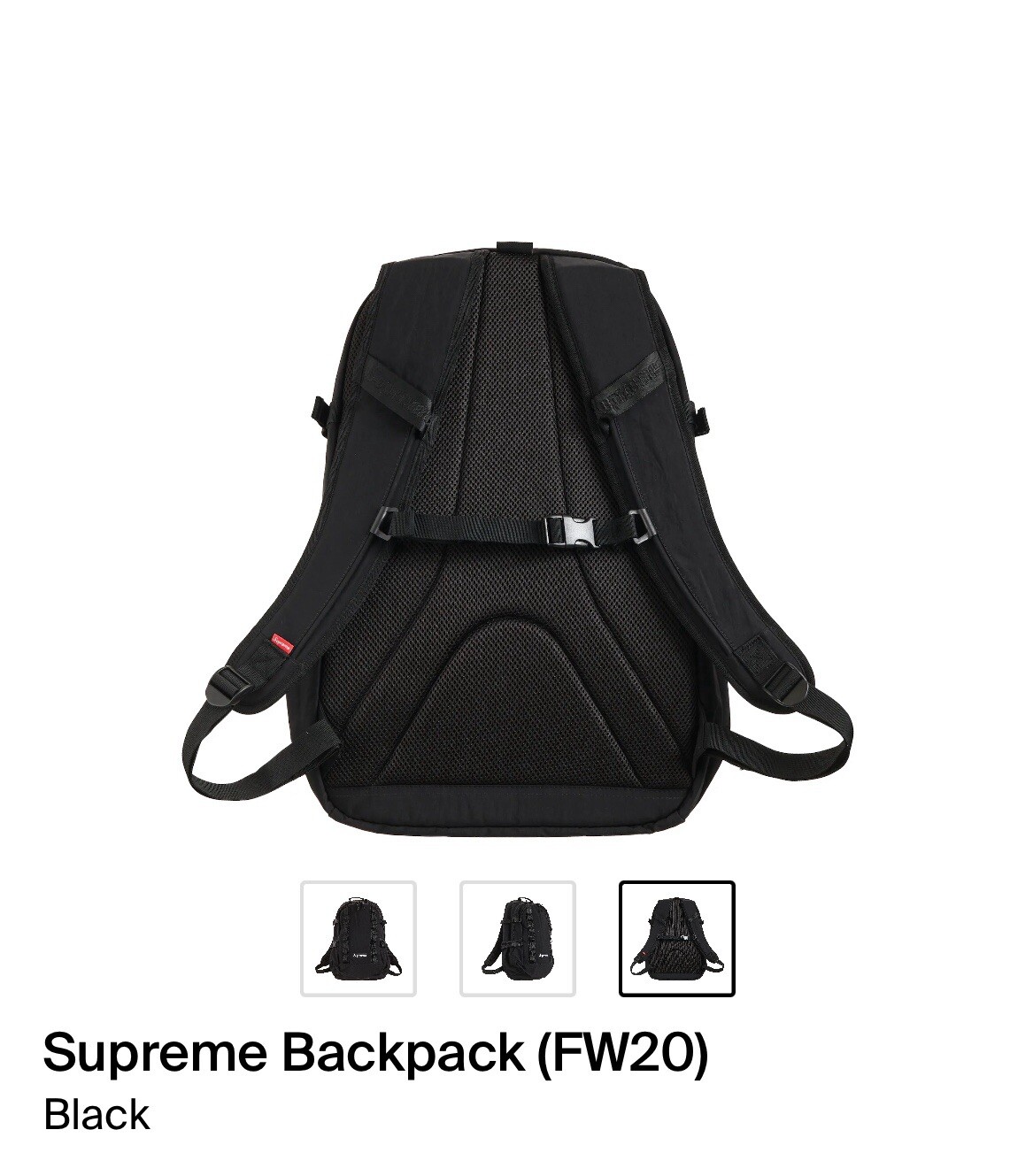 Supreme FW20 Box Backpack Black