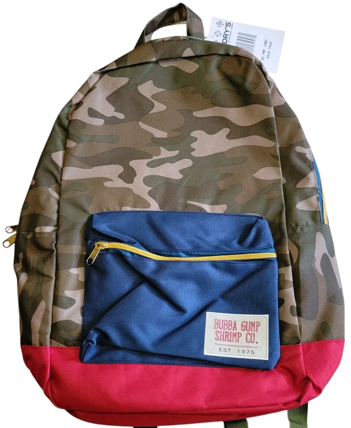 NWT Bubba Gump Shrimp Co. Camouflage Backpack 100% Polyester