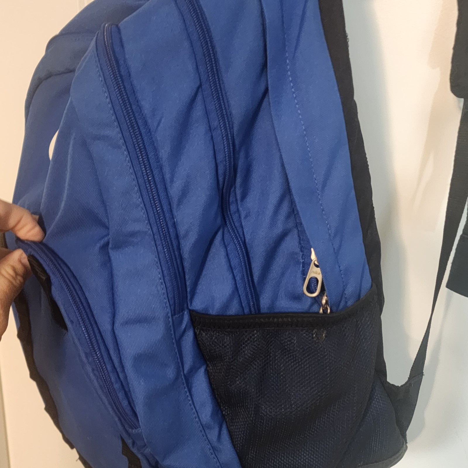 Nike Blue Backpack Multi‑Pocket School Travel Bag Black Straps Durable Unisex