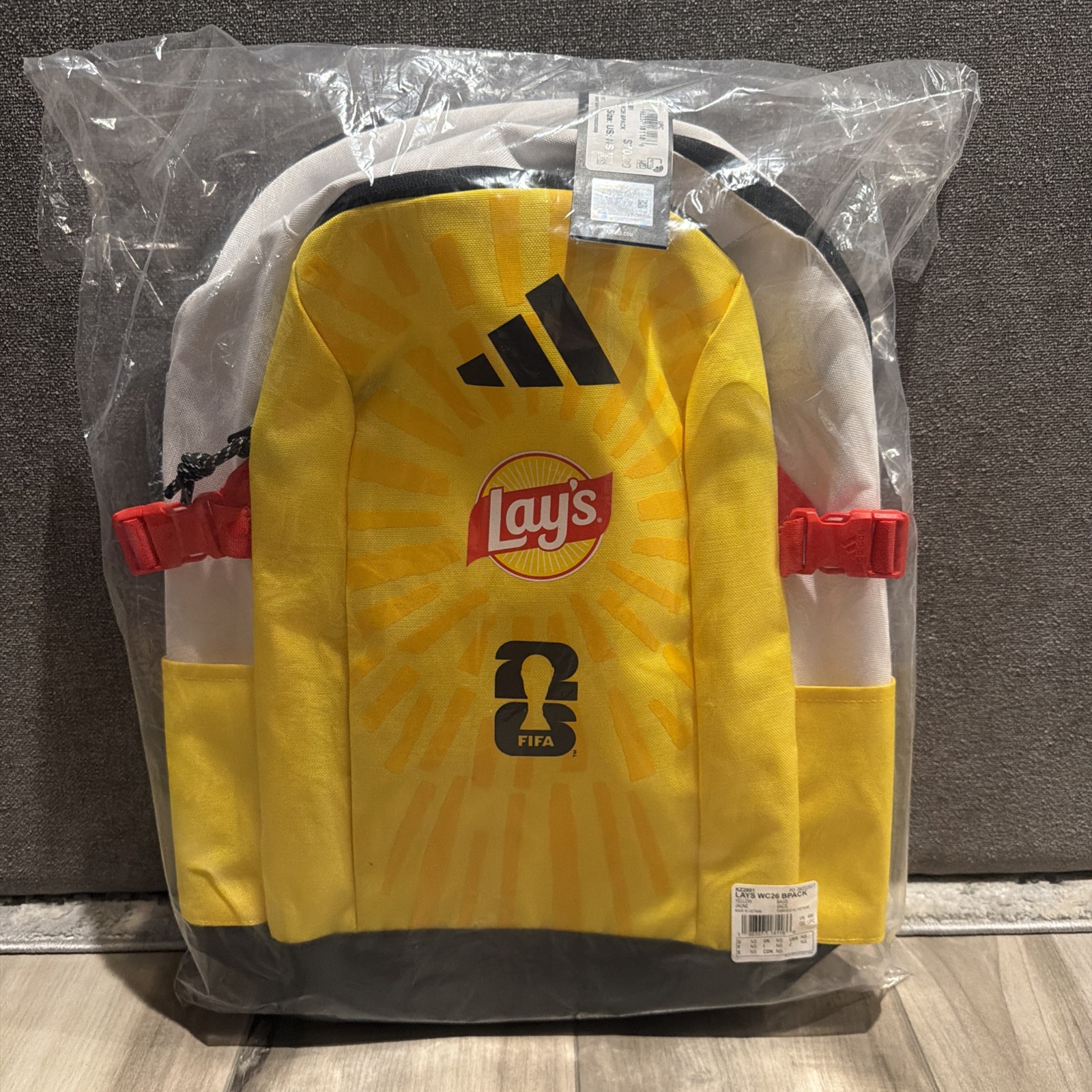 Adidas FIFA World Cup 26 Lays Backpack Yellow Official Licensed Promo NEW Sealed