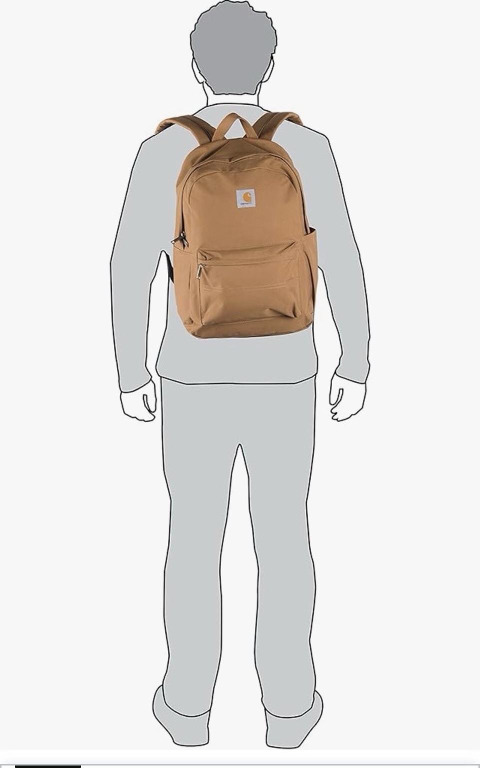 Carhartt Canvas Daypack Backpack Black 21L CT89241804 Water Repellent **Co Logo