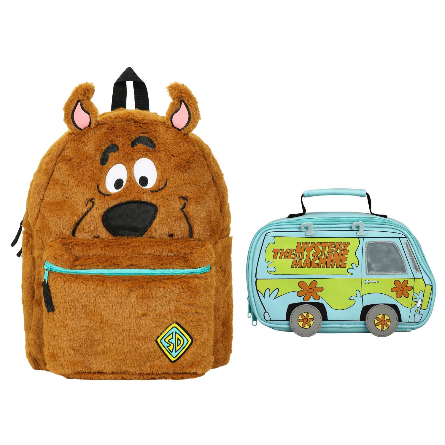 Scooby Doo Plush Scooby and Gang Reversible Laptop Backpack and Van Lunch Box