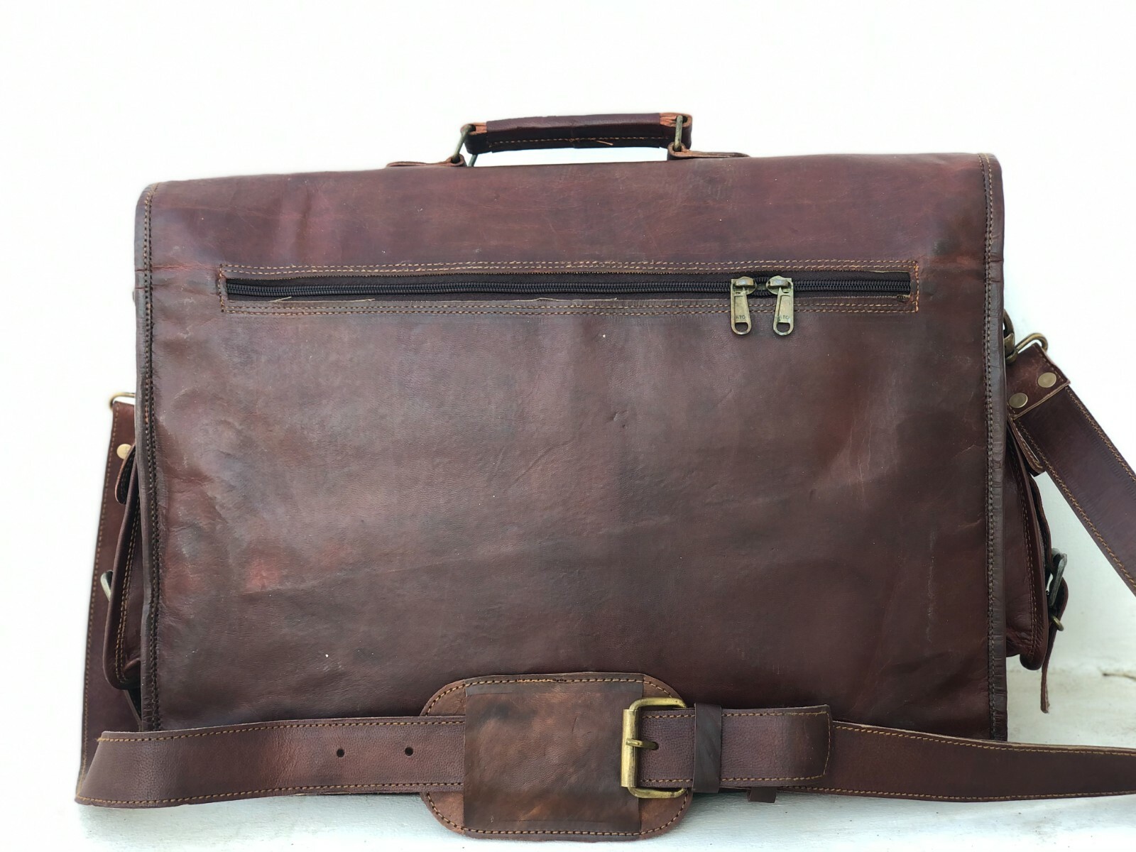18″ Distressed Leather Quality Messenger Bag PC Computer Laptop Men’s Satchel