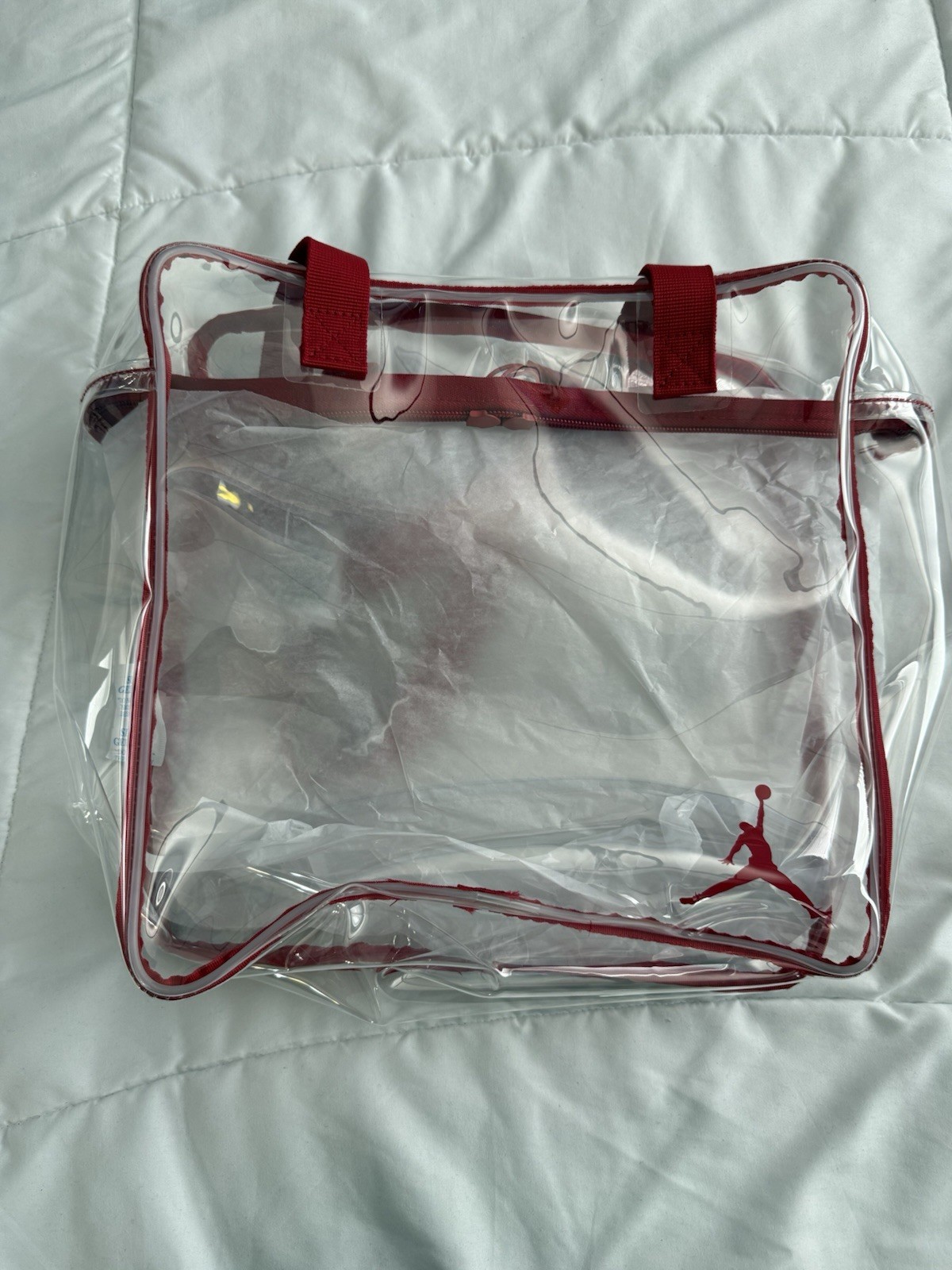 Nike Jordan Stadium Clear Tote Bag (14L) Gym Red 9A0847-R78 Football Basket JJ