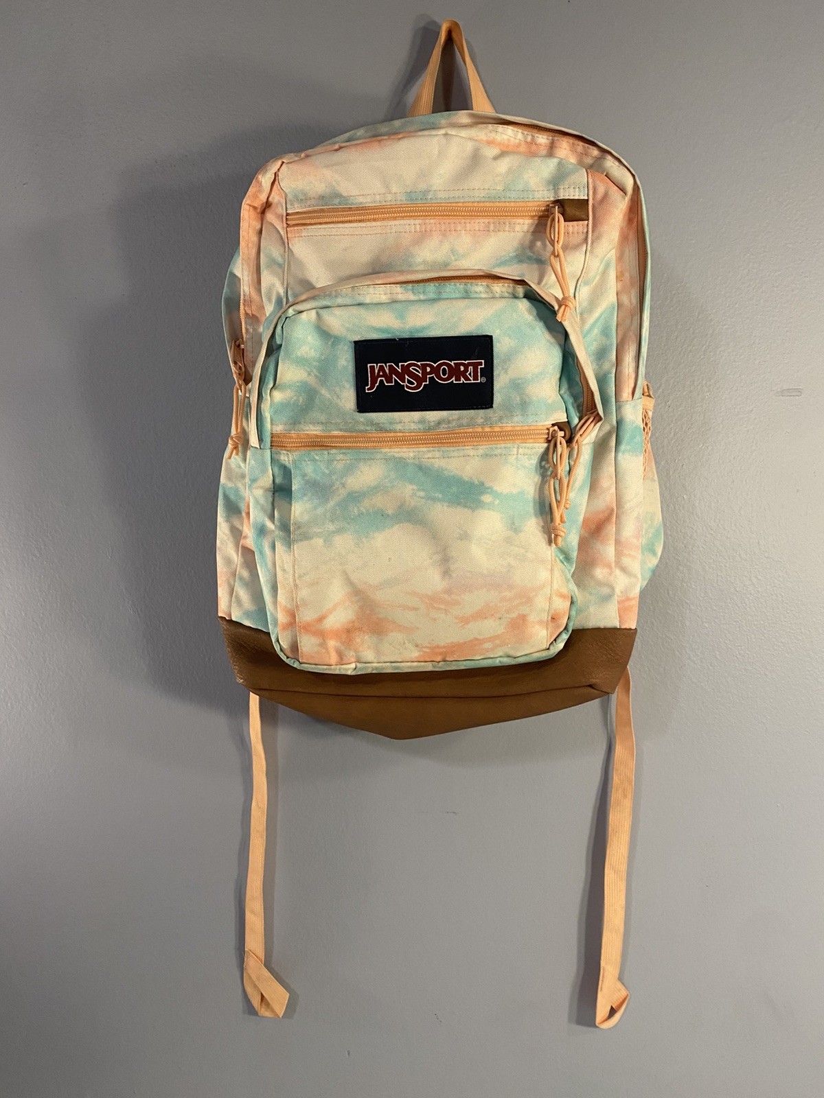 Jansport Backpack Tie Dye Color Splash Pattern Padded Shoulder Straps