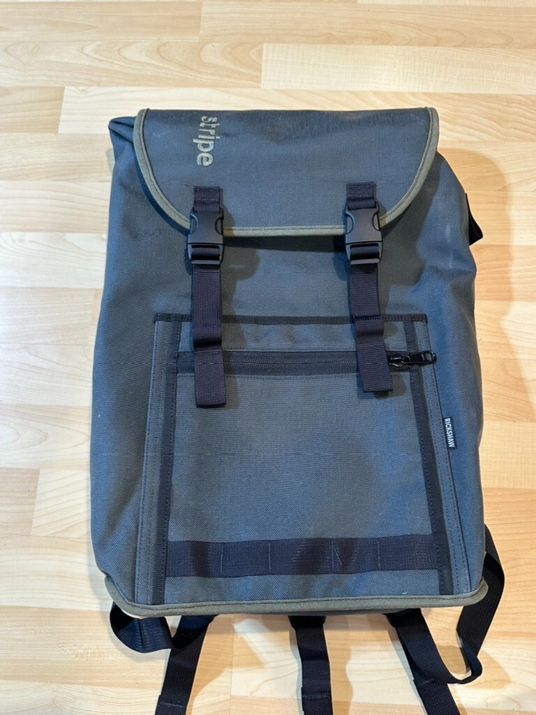 Rickshaw Bagworks Unisex Adult’s Stripe Sutro Backpack Gray Made US