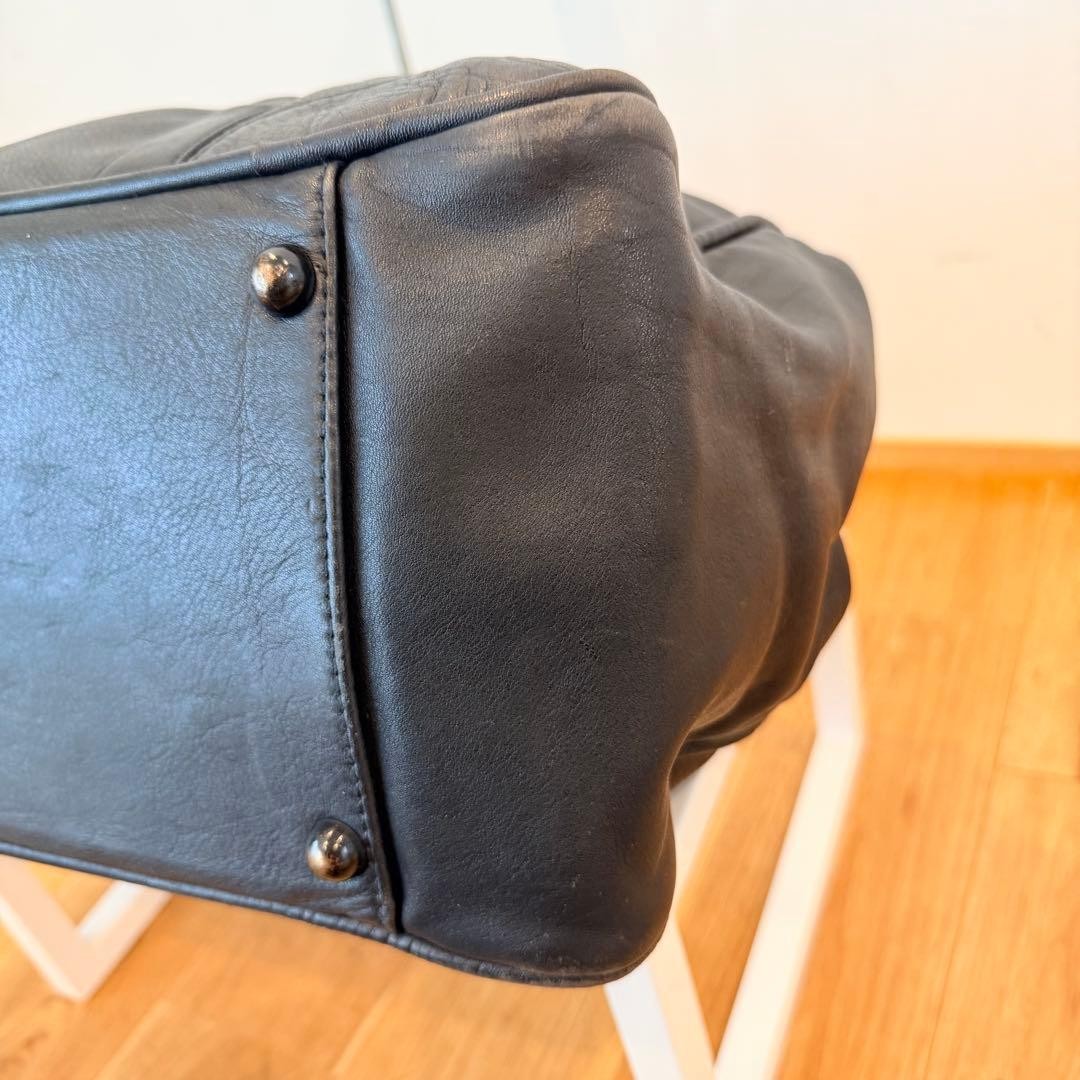 Authentic Yoshida Kaban MARCIANO Leather Doctor Bag 48cm Black Business Travel