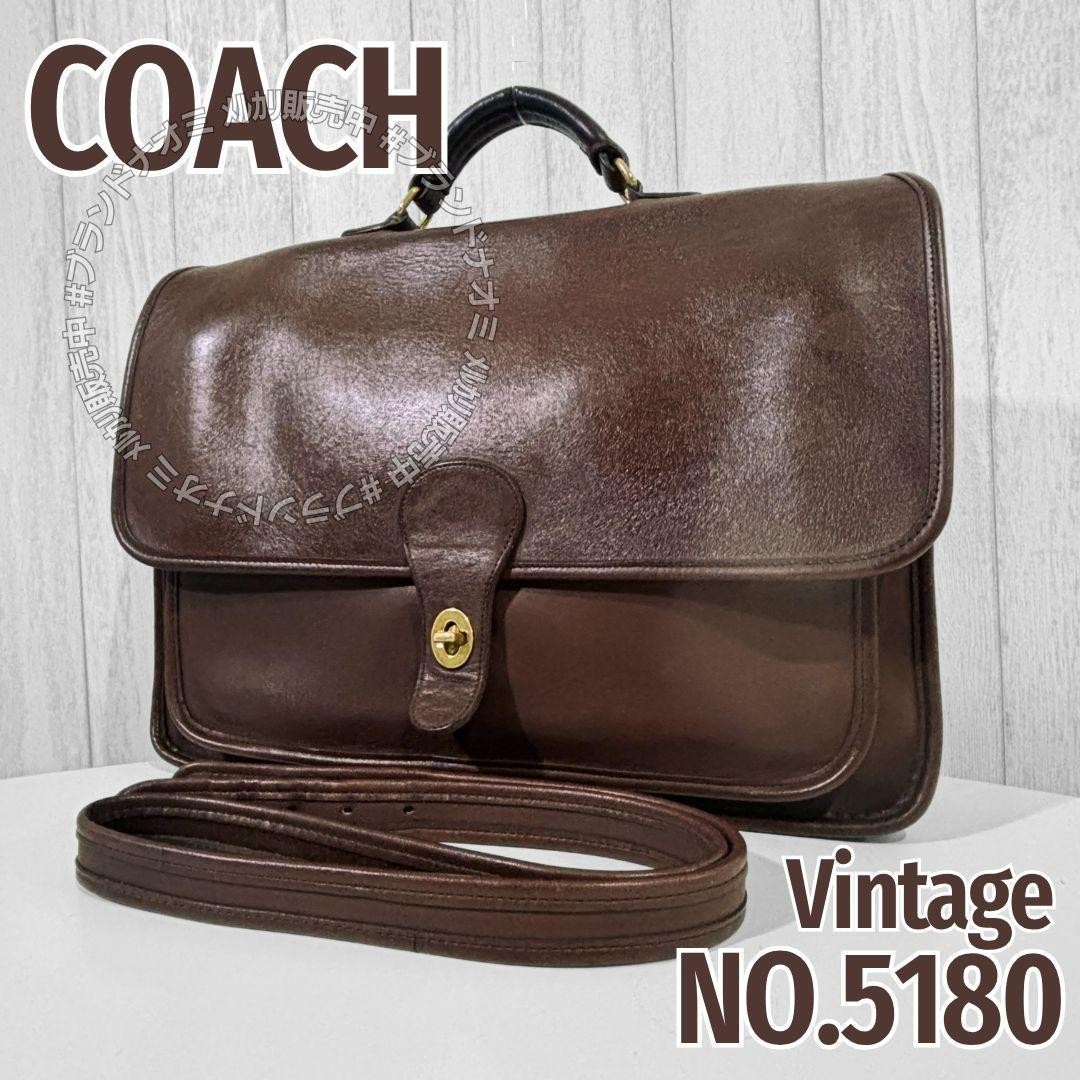 Coach Metropolitan 2Way Glove Tanned Leather Briefcase Brown Vintage 5180 Auth