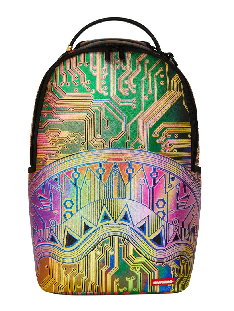 Sprayground Circuit Board Magnetic Backpack🔥New Black Bookbag Large School Bag