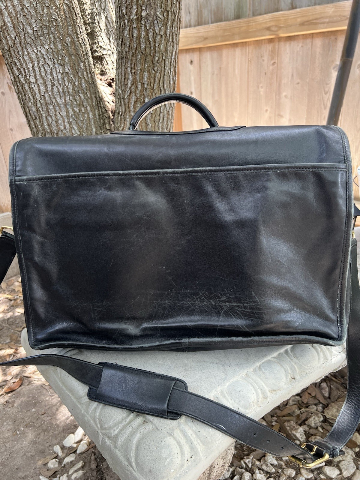 COACH Prescott Diplomat Black Leather Briefcase 0532 Turnlock Organizer Laptop