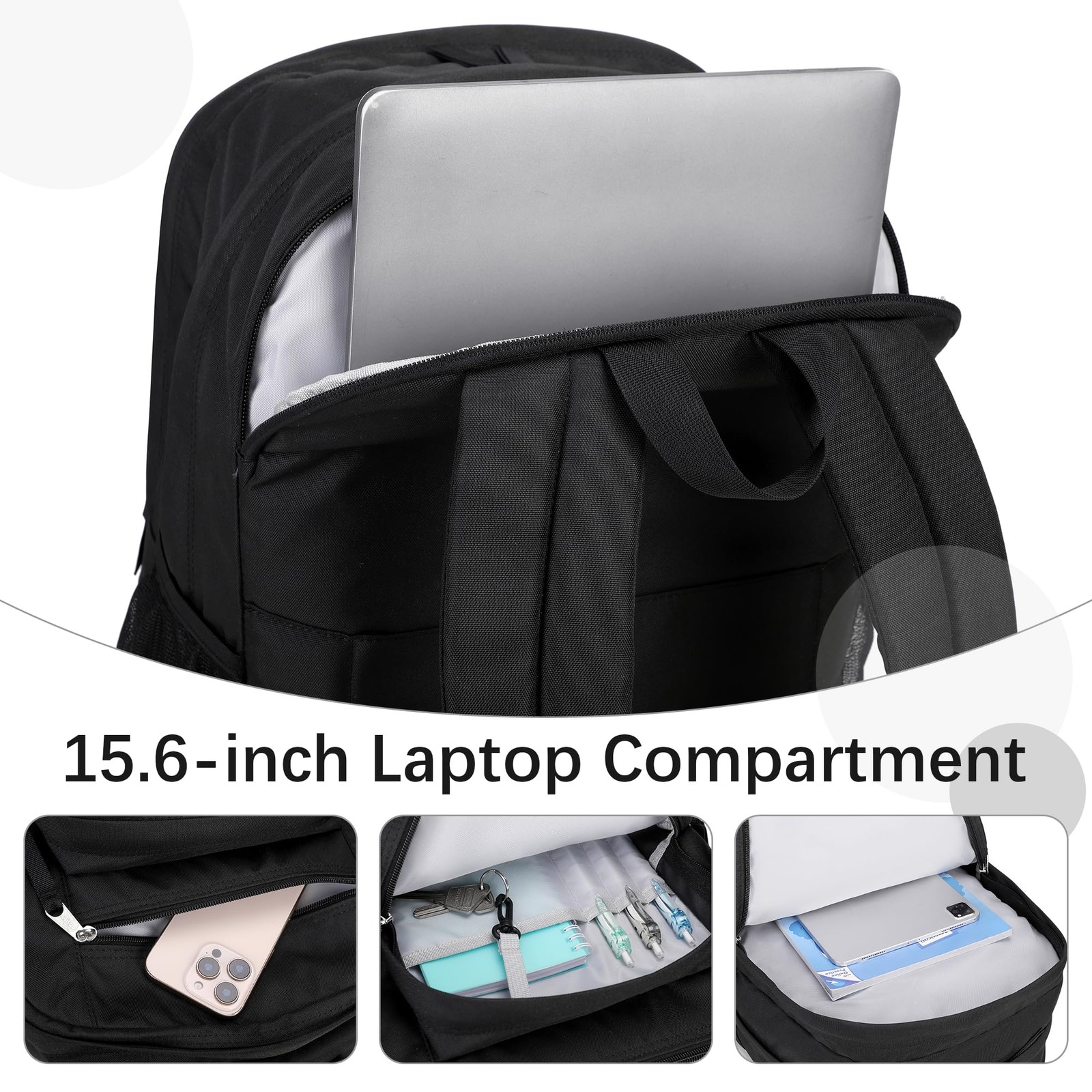 34L Large Backpack for School Water Resistant Women Men Bookbag For College, …