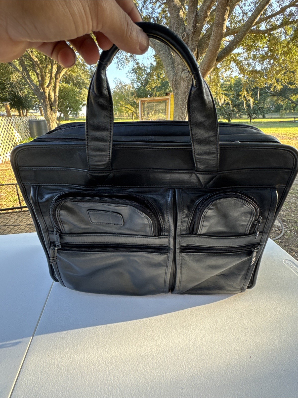 Tumi Alpha Compact Large Screen Briefcase Laptop Bag Leather 96114DH Reg $600+