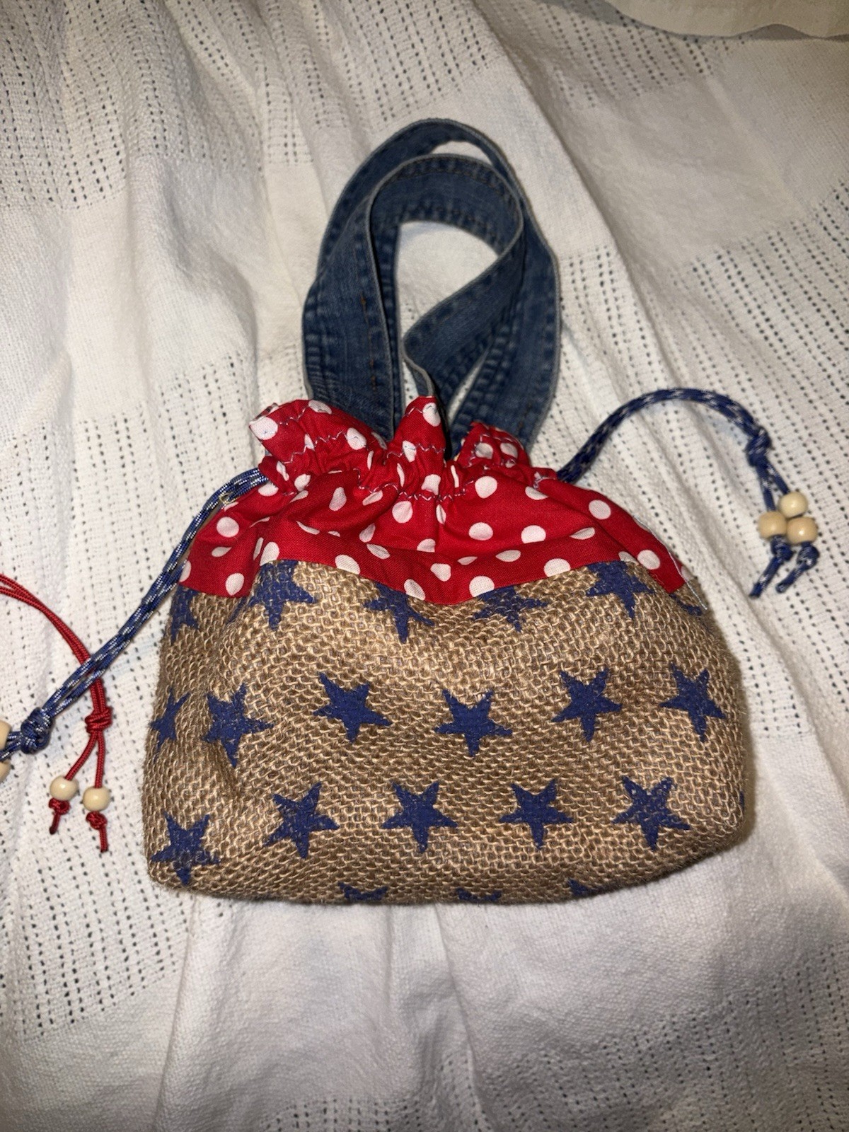 Handmade Reversible, Drawstring Bag ￼