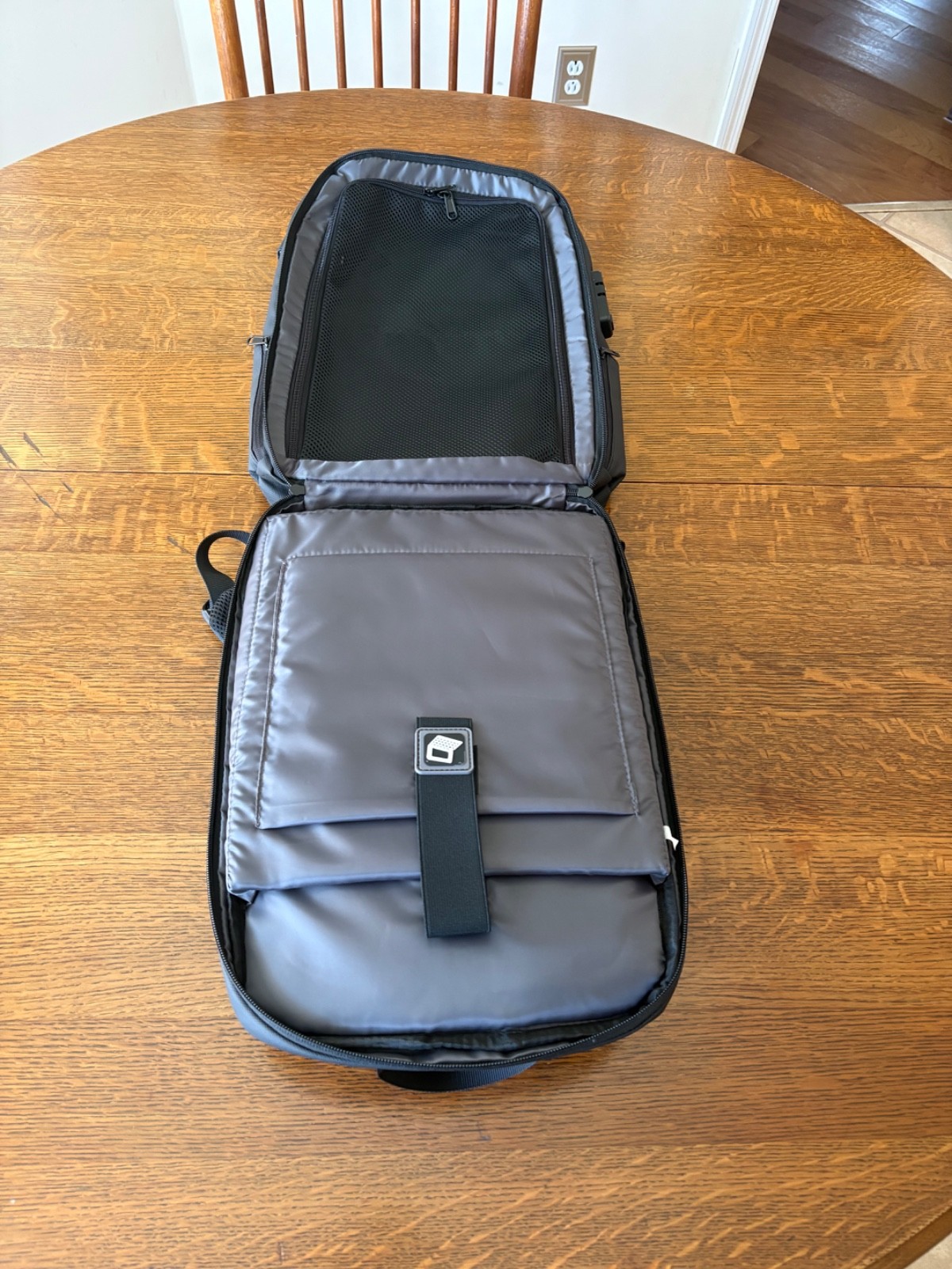 RIFBAR Geometric Hardshell Tech Backpack Laptop Bag Black Promo NWT