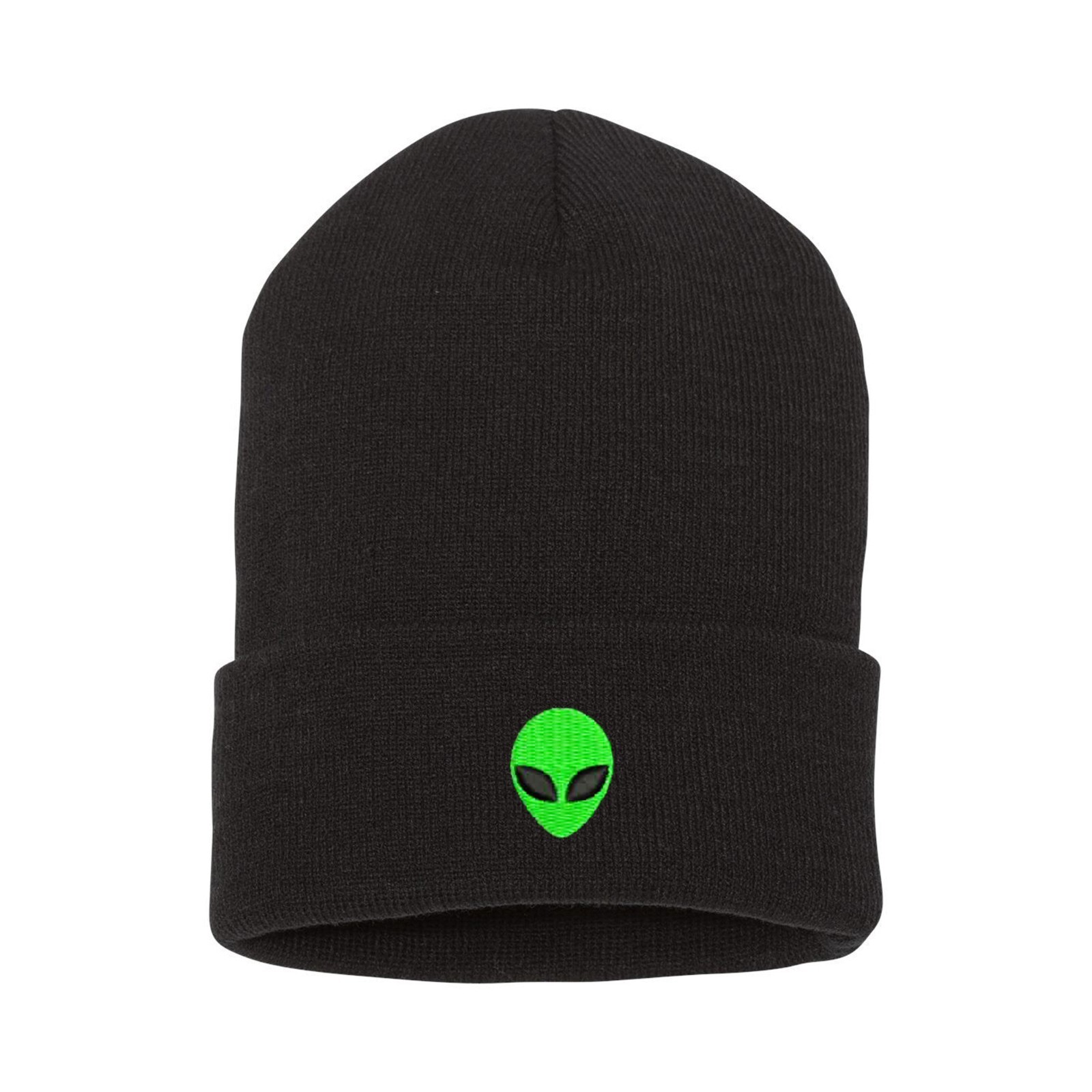 Alien embroidered beanie hat, custom embroidery winter beanie