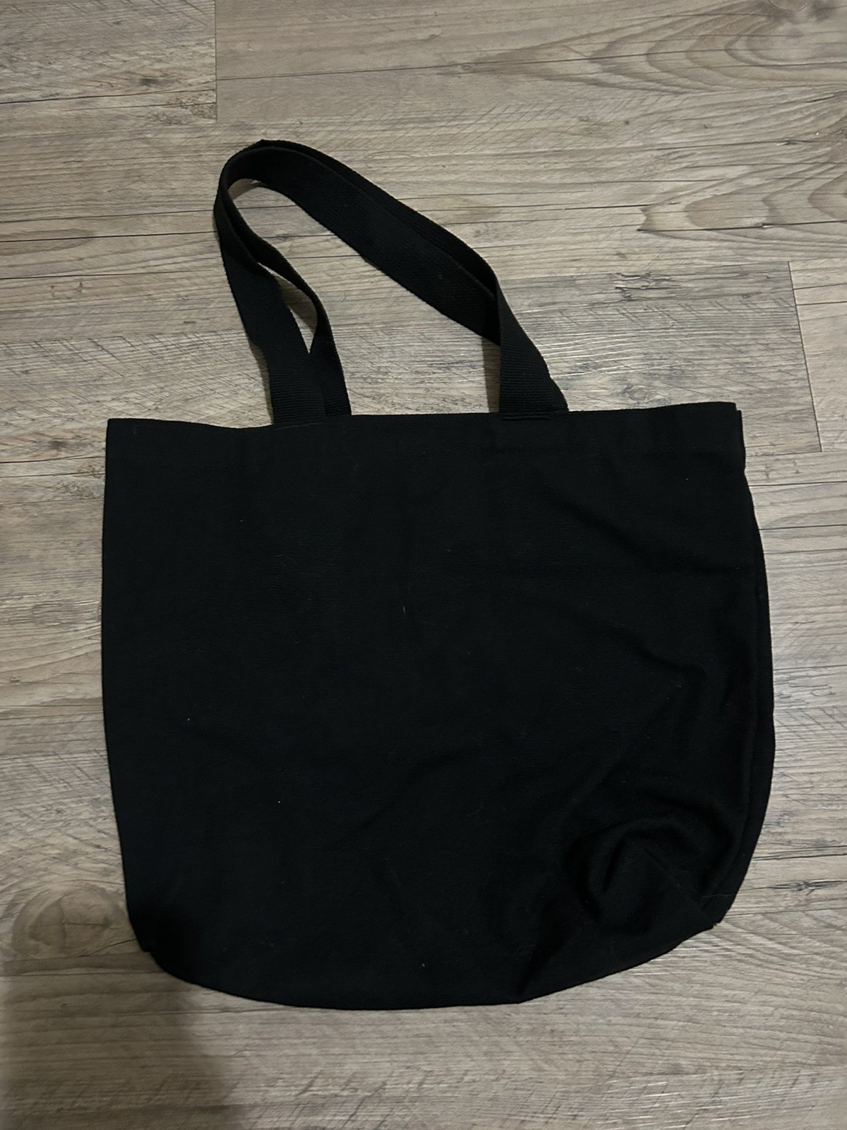 Vans Off The Wall Solid Black Cotton Canvas Tote Bag 17.5″ × 12.5″ × 4.5″