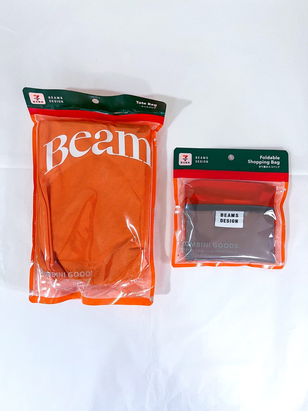 BEAMS 7-Eleven Taiwan Exclusive Tote Bag + Foldable Shopping Bag Japan Bundle