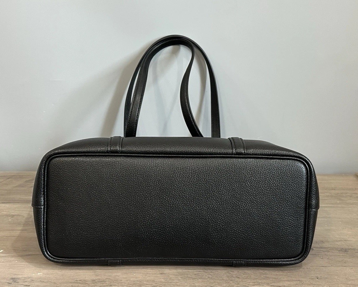 NWT Coach Legacy Pebbled Leather Shoulder Tote Bag Black Brass CU056
