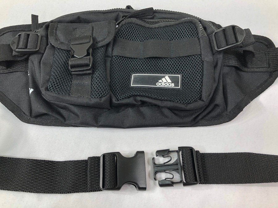 NEW Adidas Amplifier 2 Multipockets Crossbody Bag Black/White Polyester Unisex