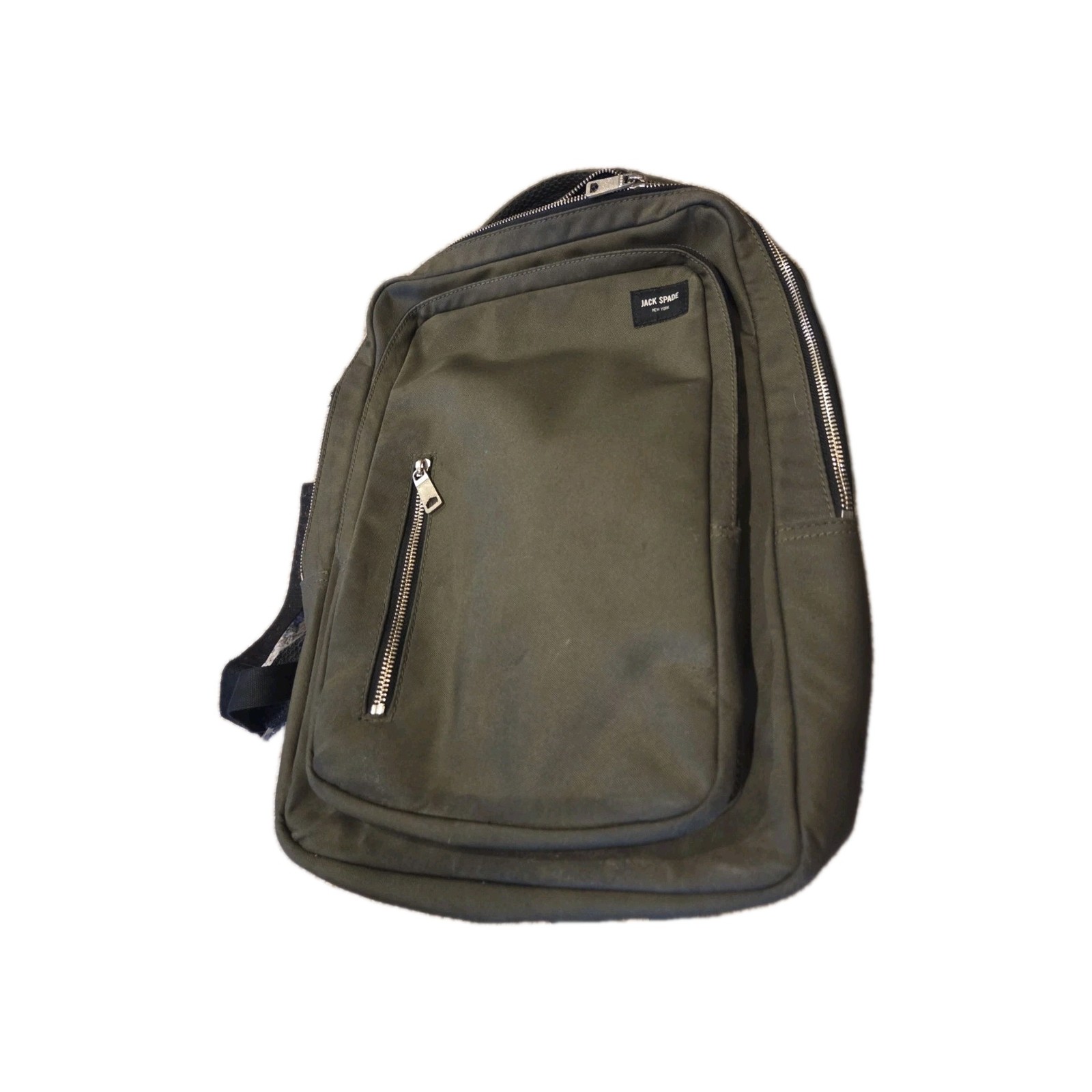 jack spade Men’s back pack Olive green authentic zip casual pocket