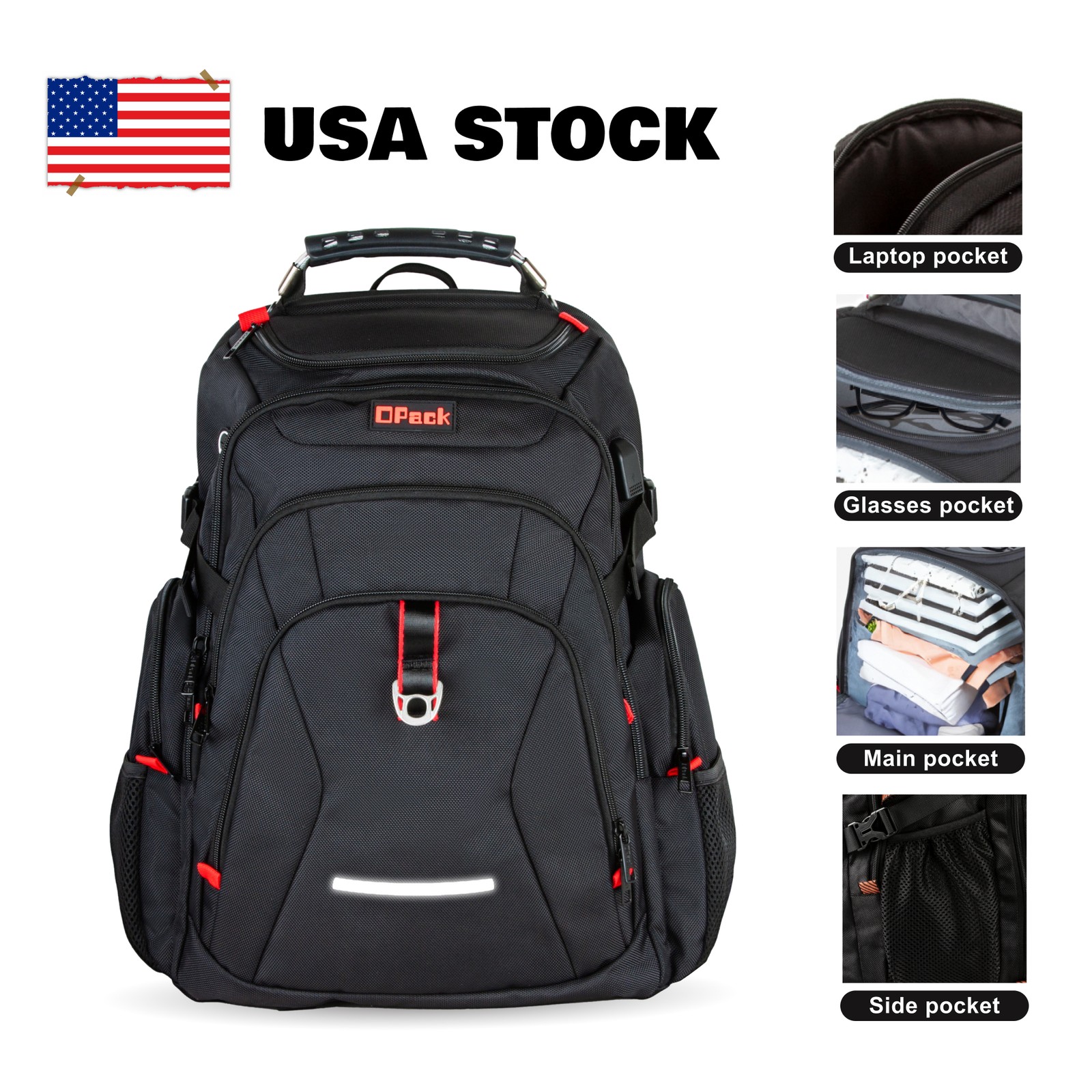 45L TSA Friendly Durable Travel Backpack Anti-Theft 17″ Laptop Bag