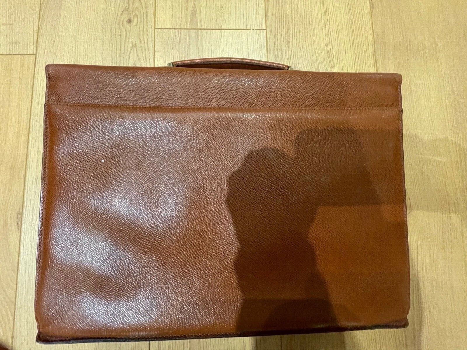 Le Tanneur Locking Brown Leather Briefcase with Key