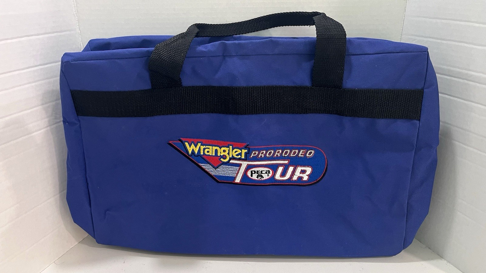 Vtg 1990’s Wrangler Pro Rodeo PRCA Tour Cavanders Blue Duffle/Travel Bag