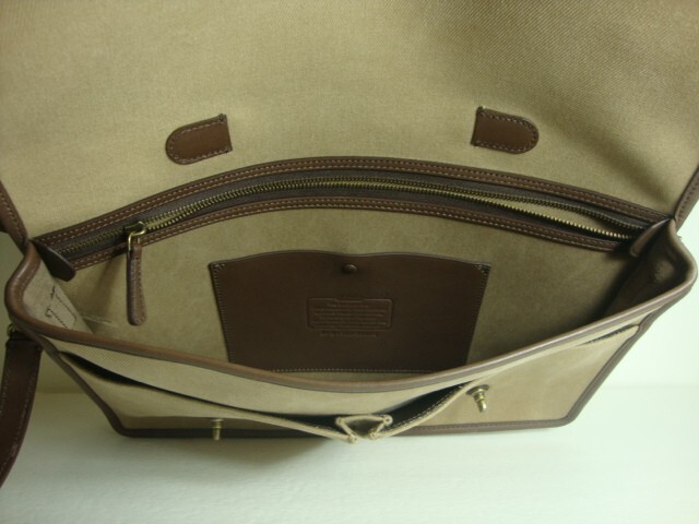 Brand New Men Coach Brief Canvas Messenger Bag F70905 B4/Jute