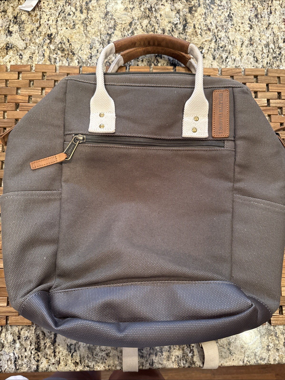Duluth Trading Company Thoroughbred Green Canvas Backpack Bag