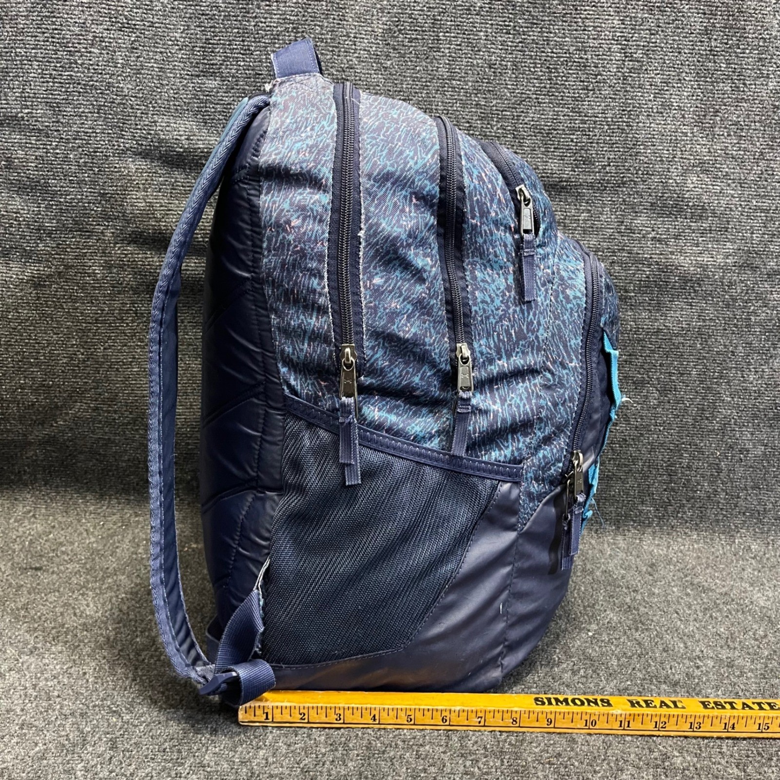 Under Armour 1261825 Teal Blue Patterned Water Resistant Storm Recruit Backpack
