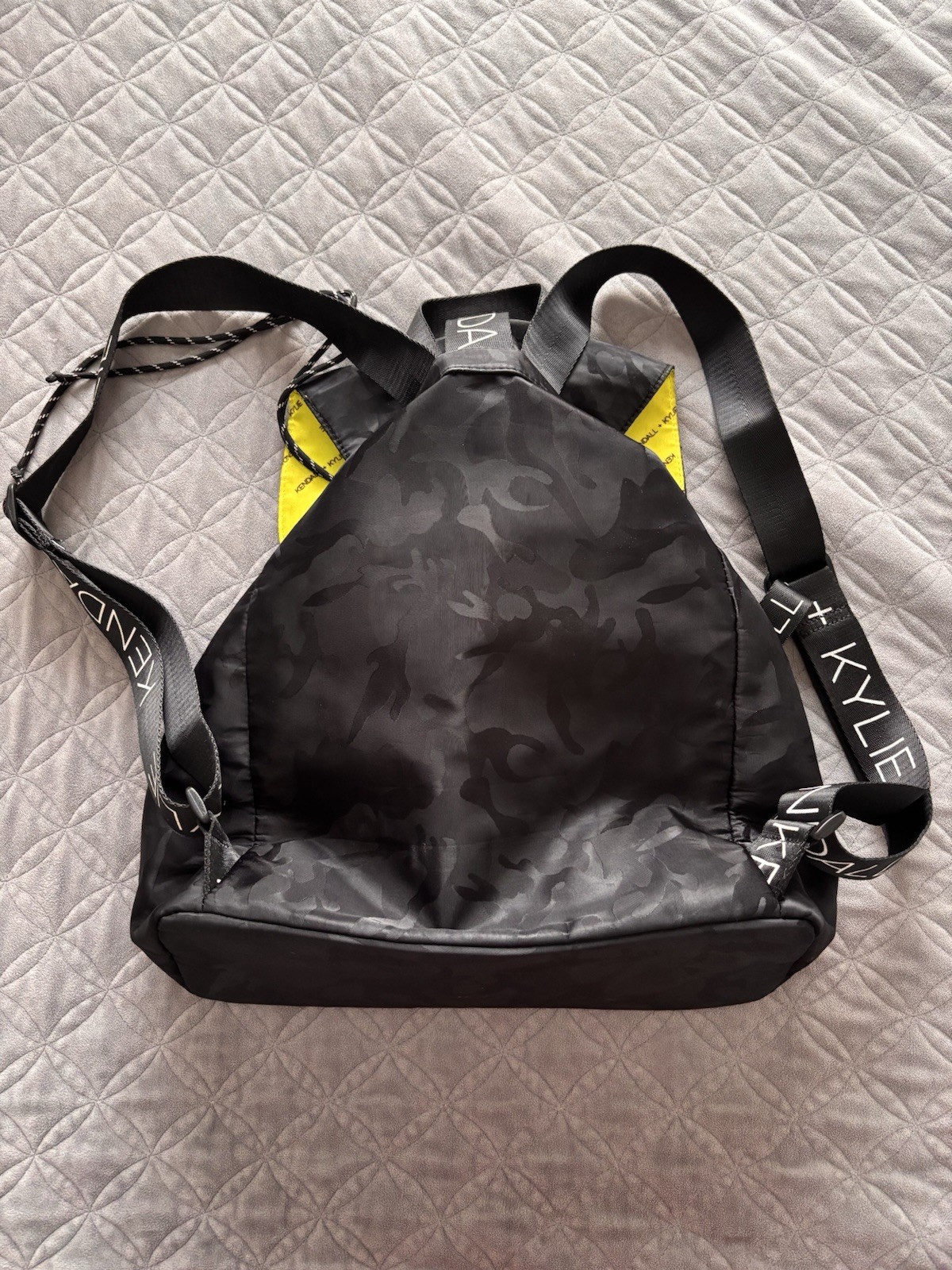 Kendall + Kylie Black Camouflage Backpack Zip/Buckle Closure Adjustable Strap