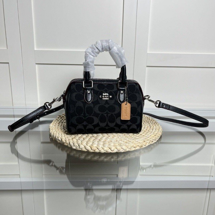 COACH Mini Rowan Crossbody Bag Signature Denim Black CO963 outlet New JPN