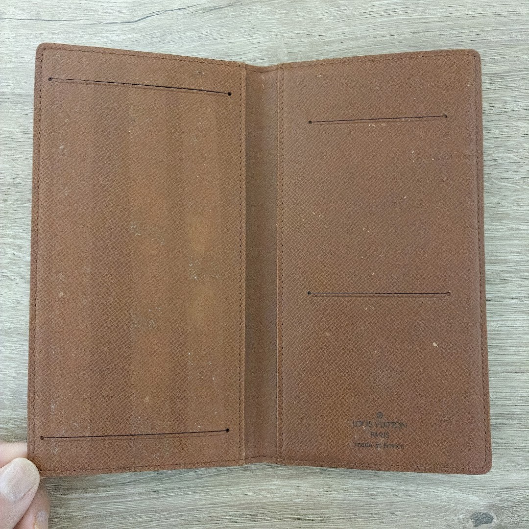Louis Vuitton Monogram Cover Brown Leather Organizer Holder Auth Good Japan