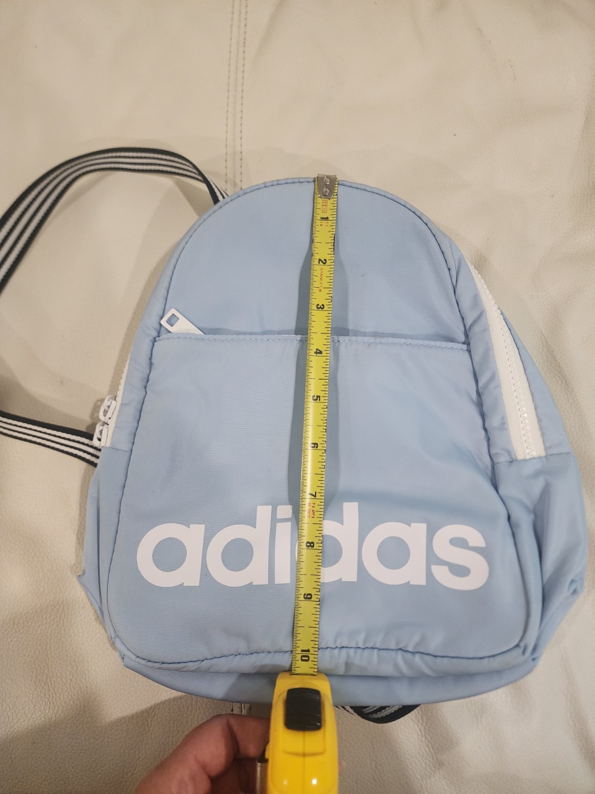 Adidas Sky Blue Backpack with Black Straps 10/8 Inches Excellent Condition