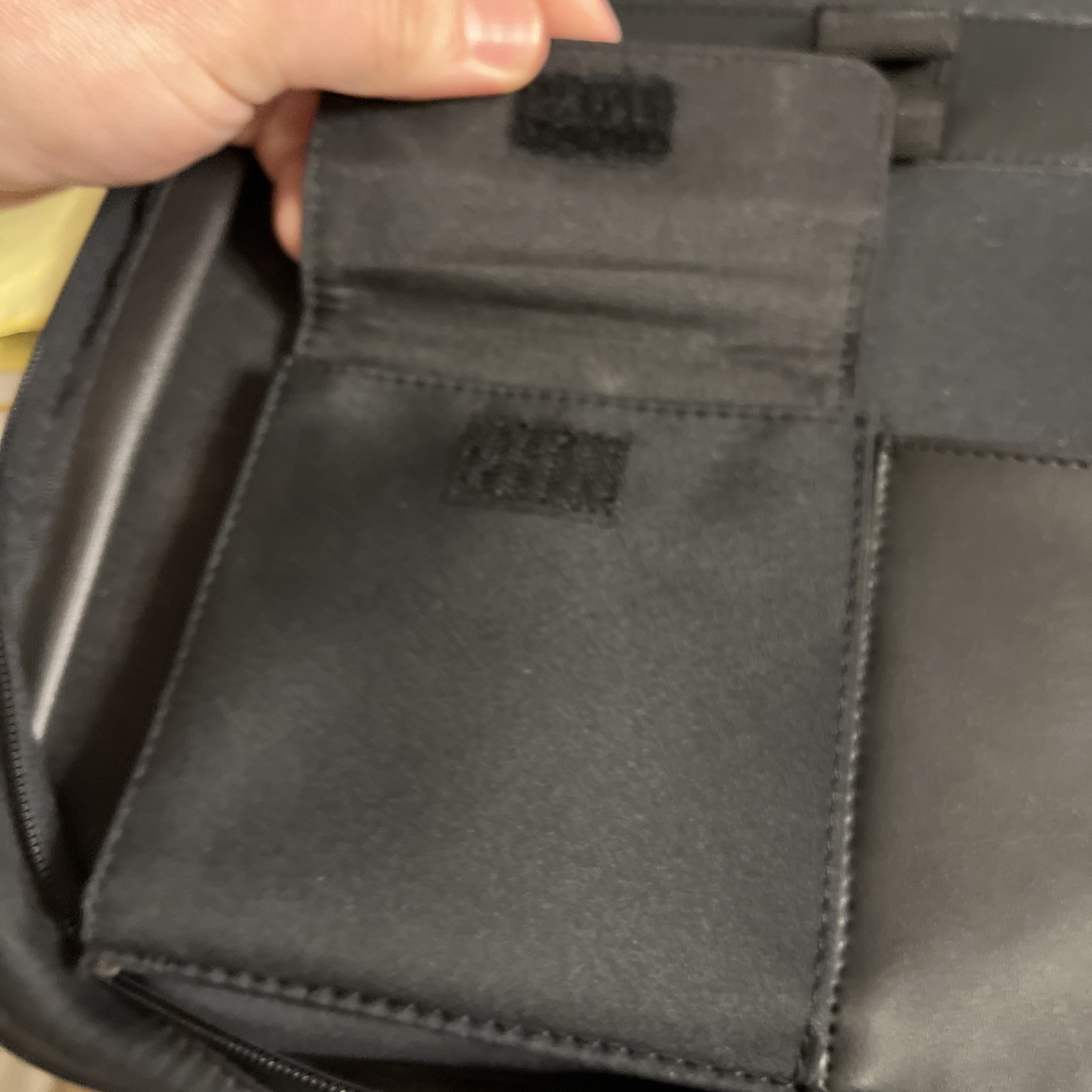 Black Leather Lock Briefcase With Straps