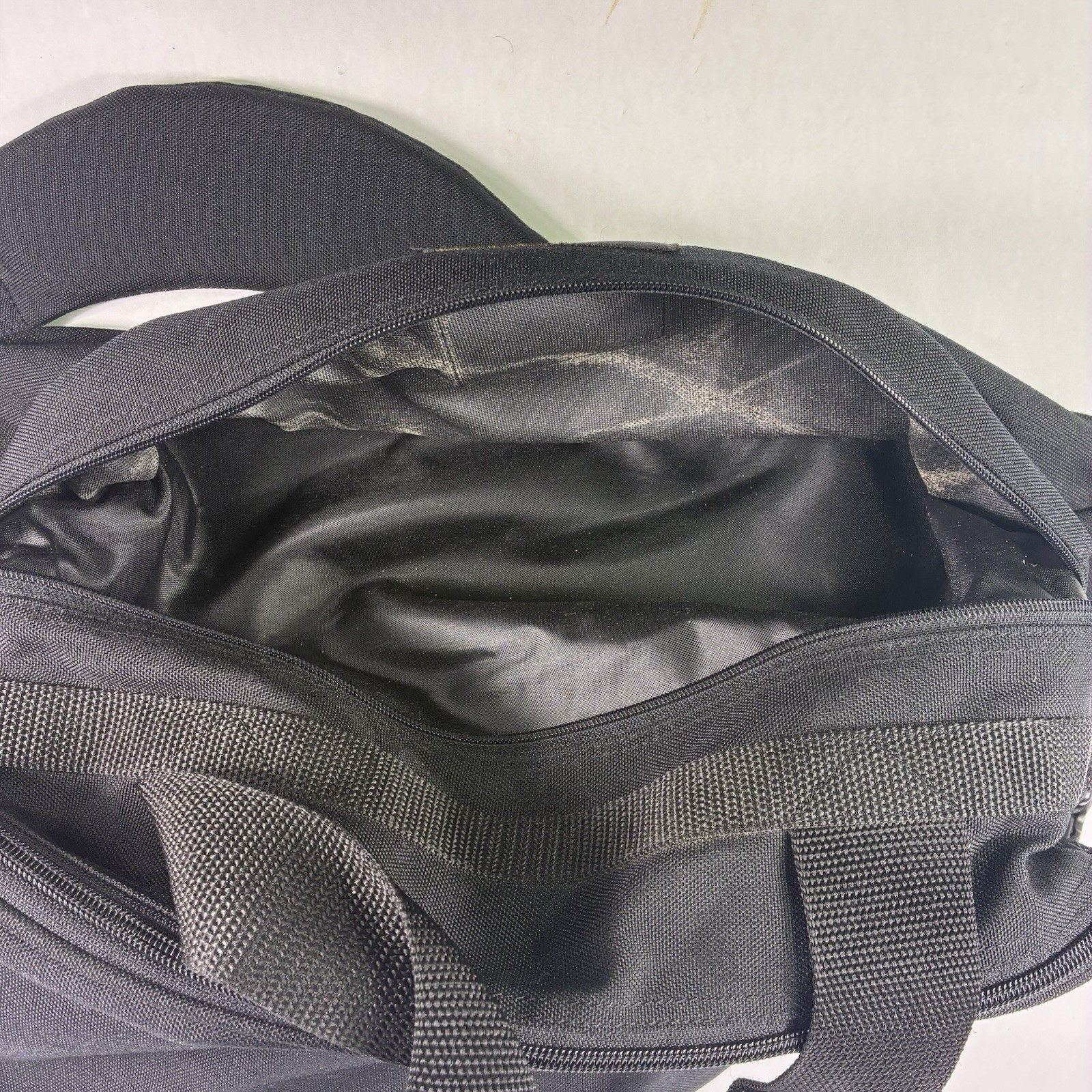 Eddie Bauer Black Duffle Bag Shoulder Strap Carry On Double Handle 100% Nylon