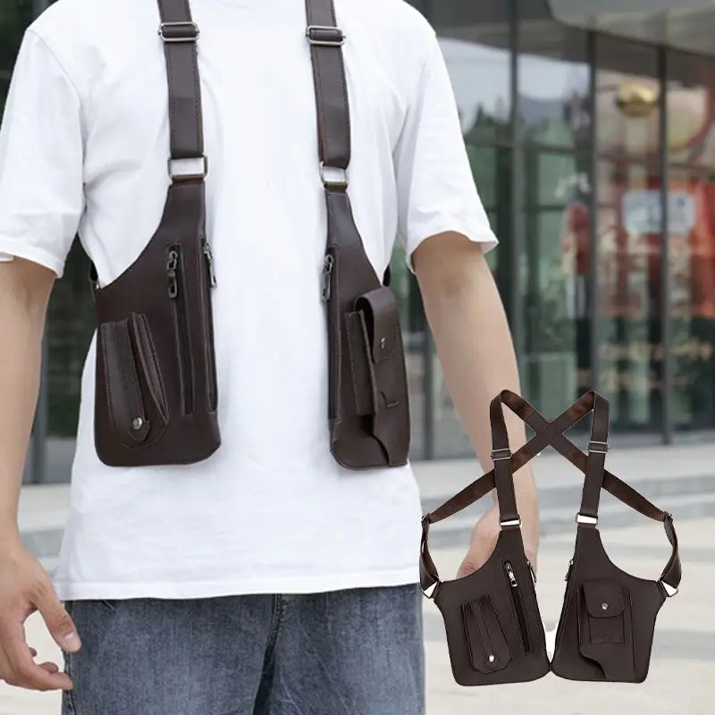 Double Shoulder Strap Multi-Pocket Outdoor Anti-Theft Tactical Fishing Bag