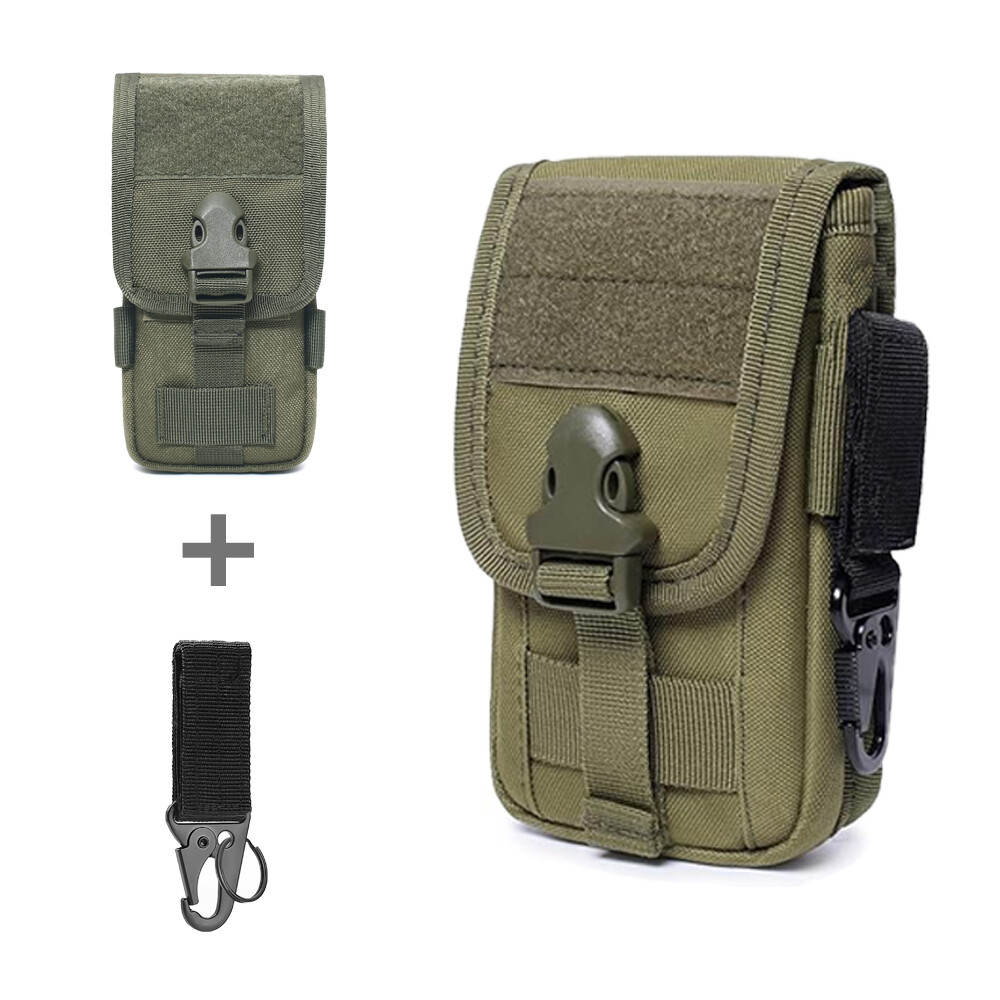 Tactical Molle Cell Phone Pouch Nylon keys Bag with Key Ring for Outdoor Hiking