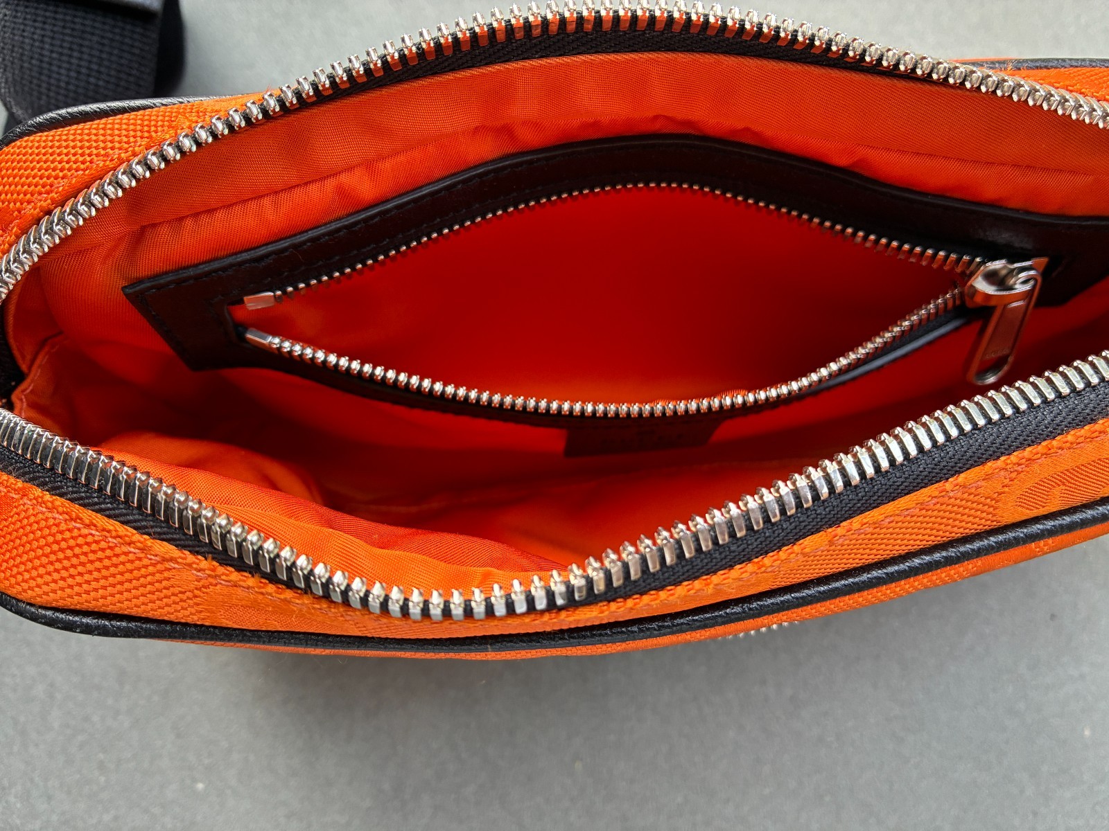Authentic Gucci Off The Grid GG Monogram ECONYL Belt Bag Orange Black Fanny Pack